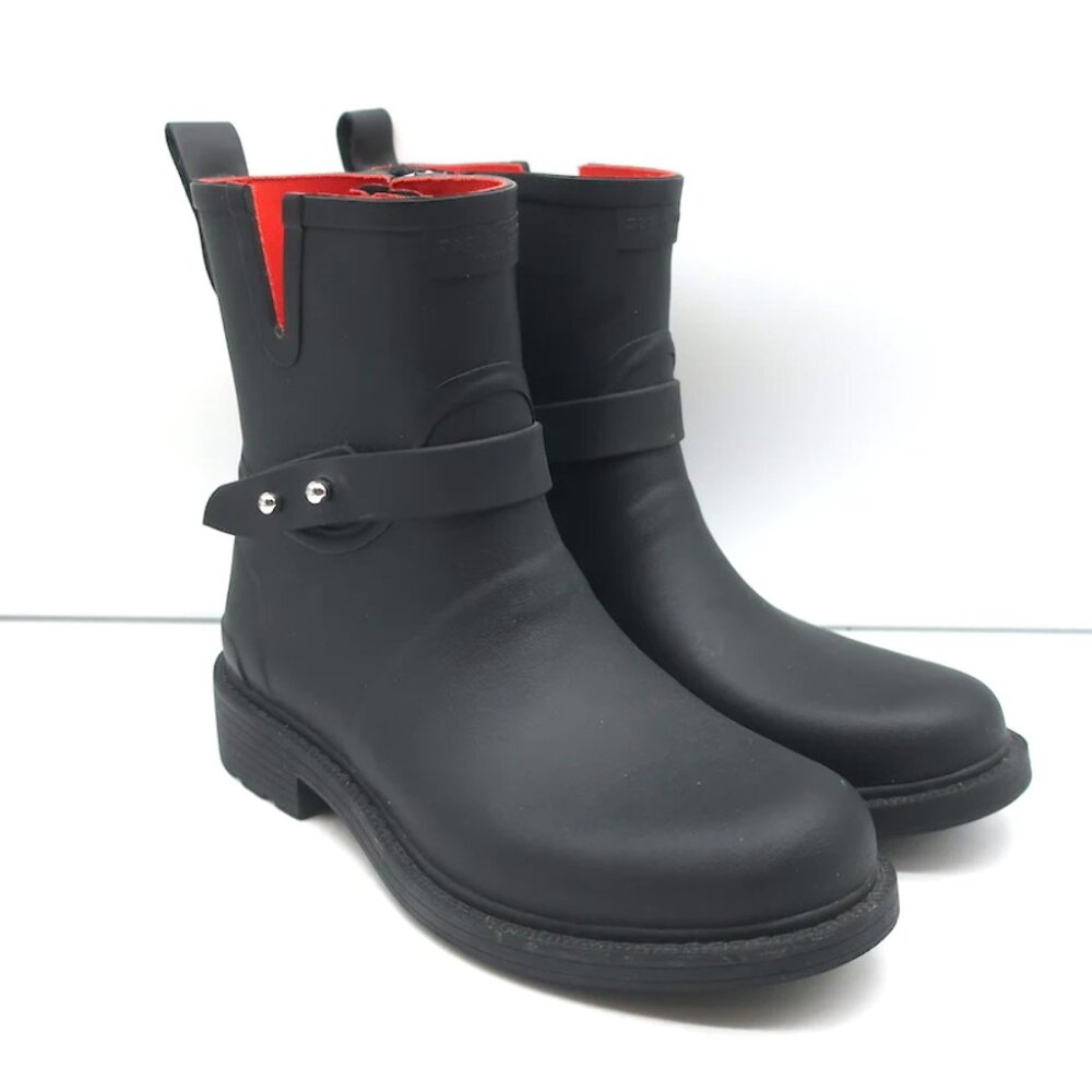 Rag and Bone Black Moto Rain Boots 39 / 8.5